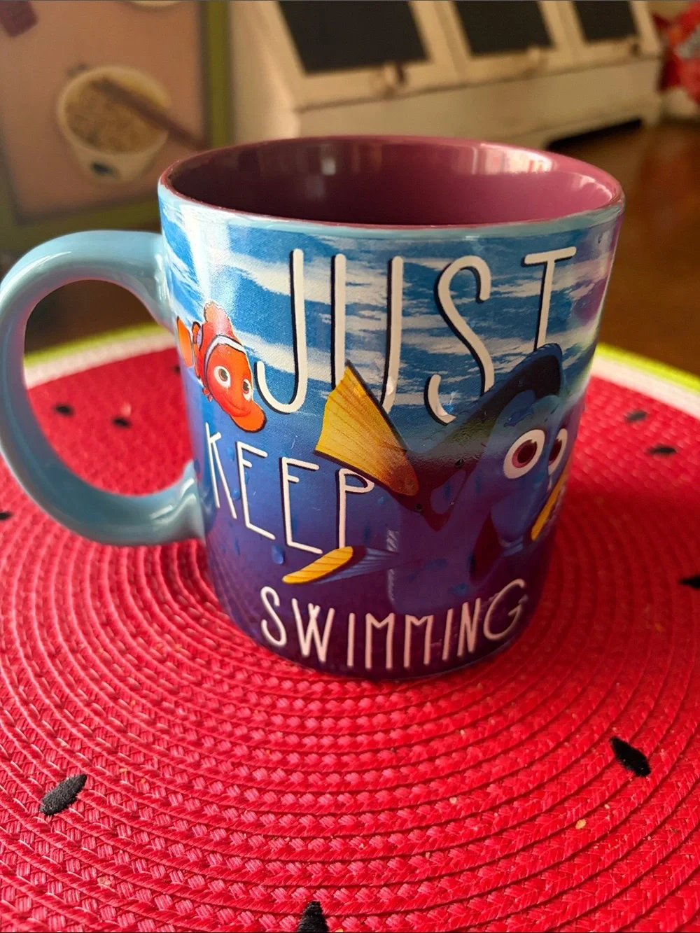 Disney Finding Dory Ceramic Mug - Teal Interior with Beige Rim